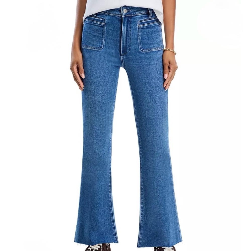 PAIGE Denim Marlow Skimmer Flare Jeans - Florea Blue Size 23 Petite New With Tag